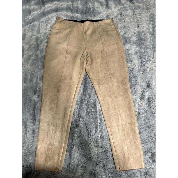 Zara Pants - ZARA Basic Faux Suede Skinny Pants - Camel Tan, Size XL